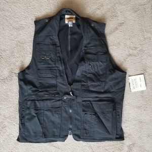 Humvee Tough Men's Safari Photo Vest Size Large Black